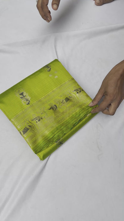 Swarnachari Silk Saree | Golden Zari Saptami Durga Puja 2026