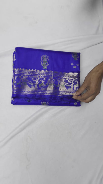 Swarnachari Silk Saree | Golden Zari Handloom Bengal Bridal