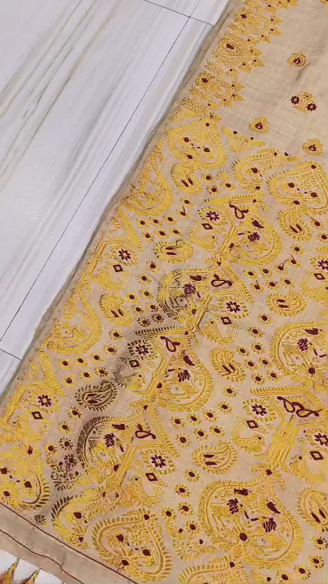 Muga Silk Saree | Assam Handloom Natural Gold Silk