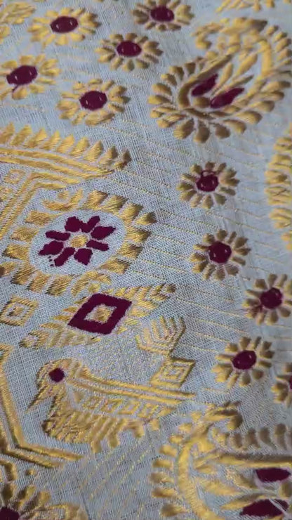 Muga Silk Saree | Assam Handloom Natural Gold Silk
