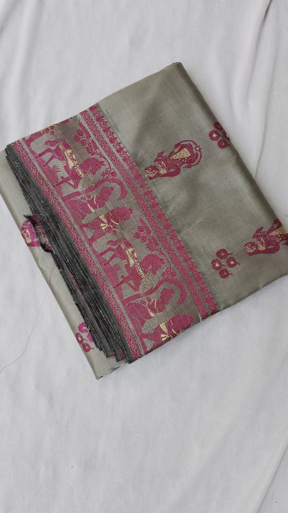Baluchari Silk Saree | Handloom Bengal Narrative Weave