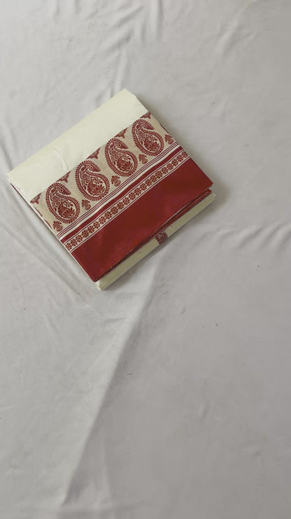 Bishnupur Garad Silk Saree | Versatile Ivory Pure Silk