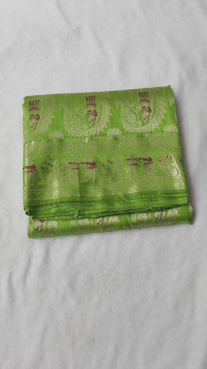 Swarnachari Silk Saree | Golden Zari Dashami Vidai Bengal
