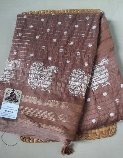 Buy South Indian Saree online – Sequins Silk Saree side view