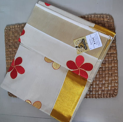 Buy Kasavu Cotton Saree online – 100% Organic Cotton Kasavu Saree blouse piece