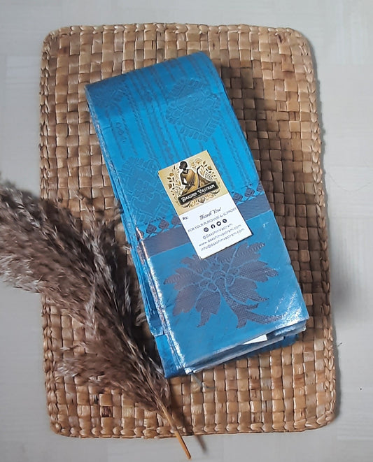Saree Front View: Soft Art Silk Saree front side showcasing smooth texture and graceful draping.