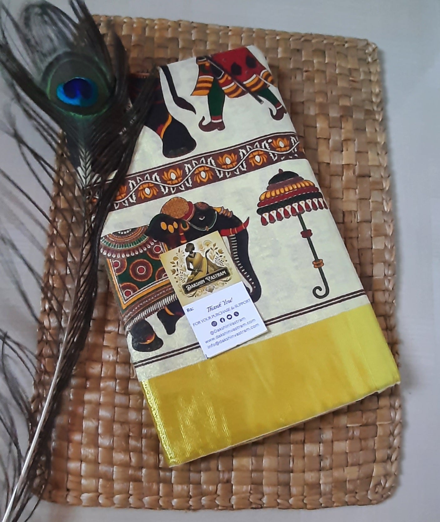 Buy Kasavu Cotton Saree online – Elegant Kasavu Cotton Saree blouse piece