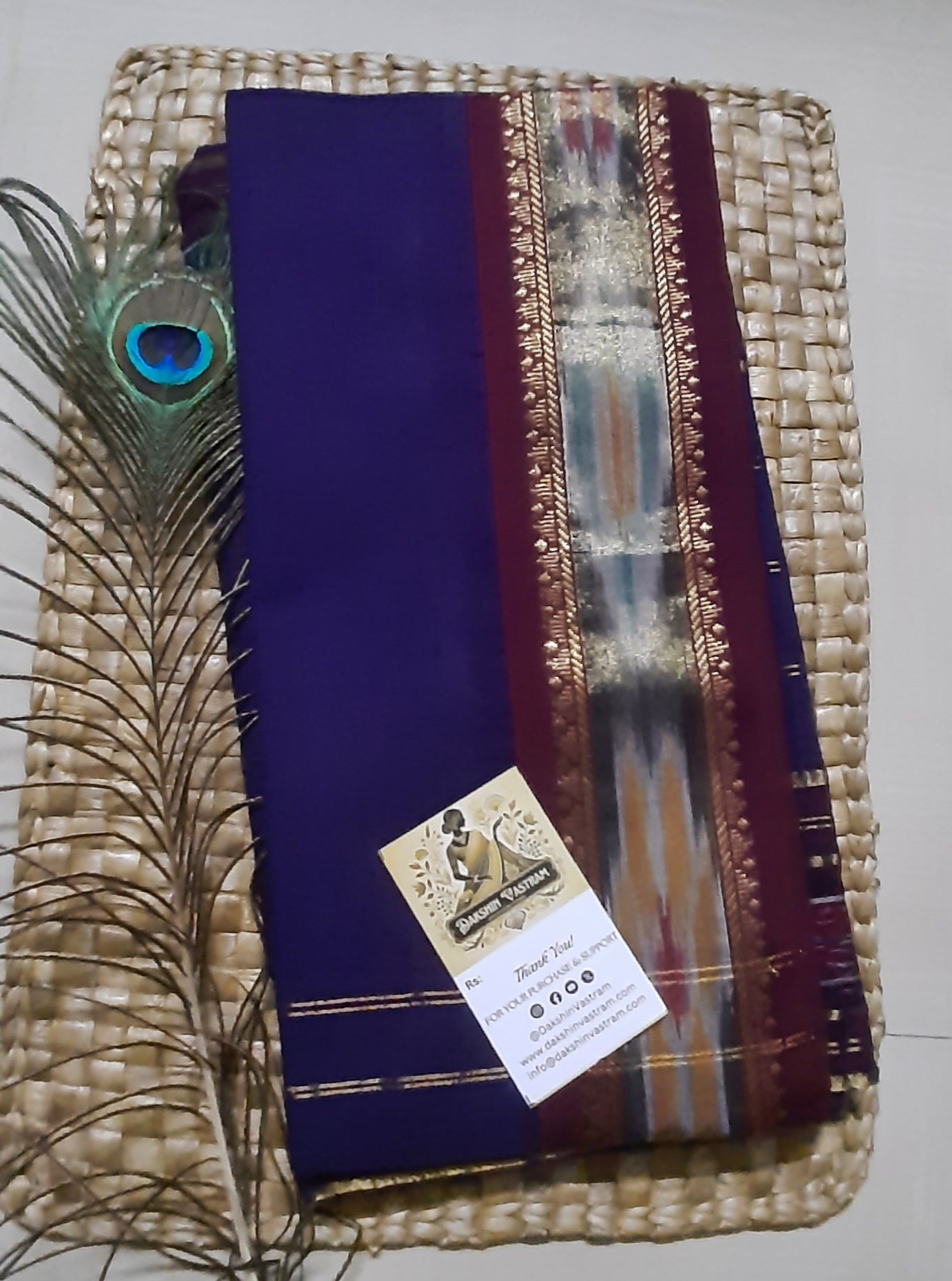 Buy Organic Cotton Kochampalli Saree online – Organic Cotton Kochampalli Saree rear view