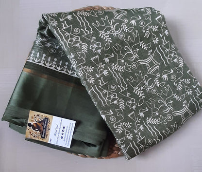 Buy South Indian Saree online – Crochet Linen Saree close-up