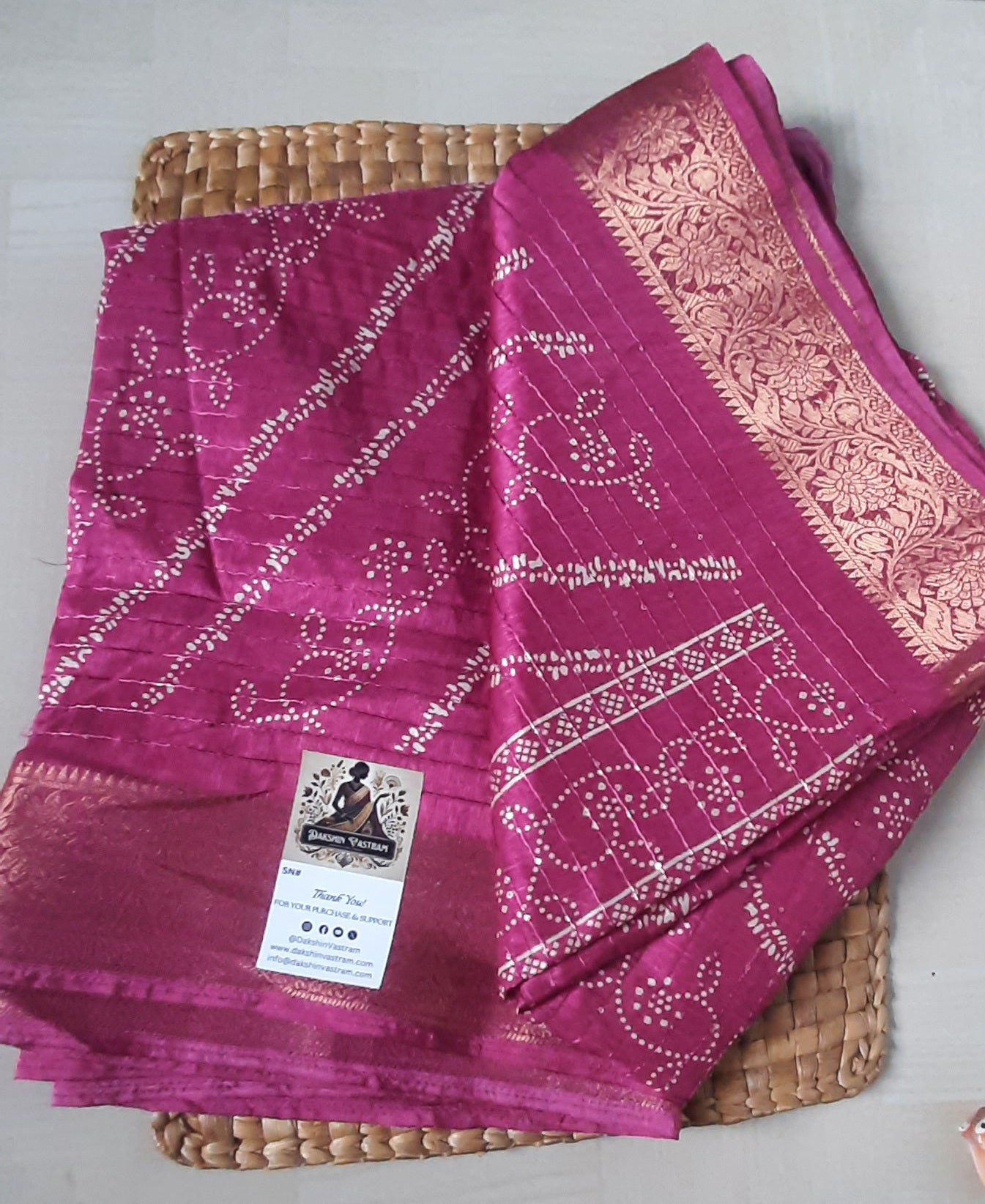 Buy South Indian Saree online – Sequins Silk Saree back view