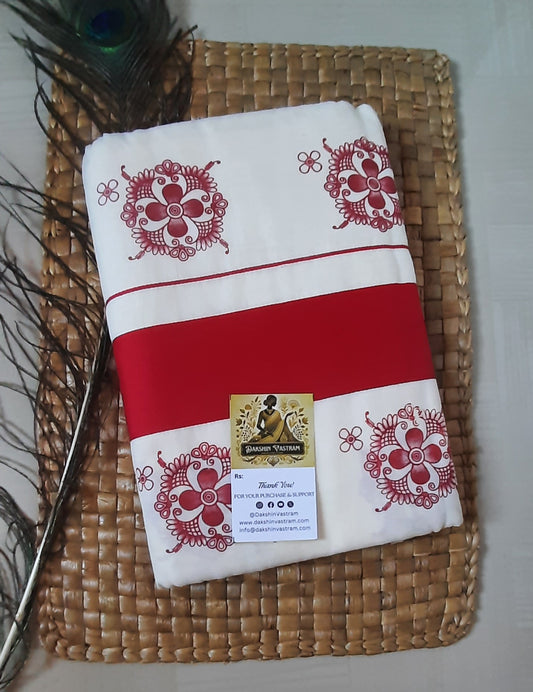 Buy Kasavu Cotton Saree online – 100% Organic Cotton Kasavu Saree blouse piece