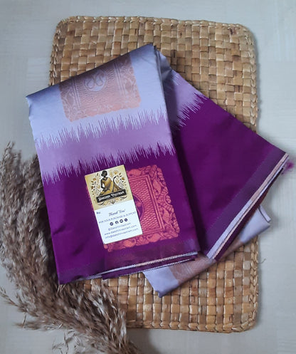 Rear view highlighting the luxurious texture and elegant drape of the Soft Art Silk Saree.