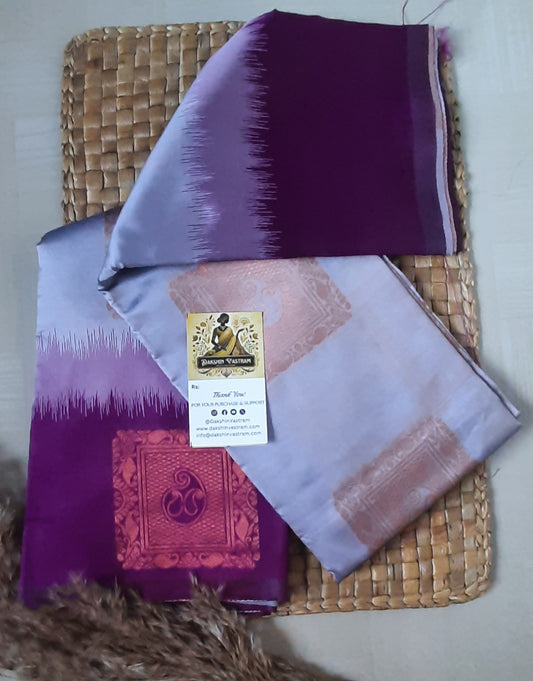 Saree Side View: Side profile of the Soft Art Silk Saree, demonstrating its graceful fall and comfortable fit.