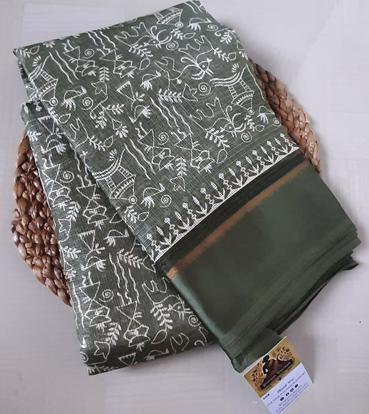 Buy South Indian Saree online – Crochet Linen Saree side view