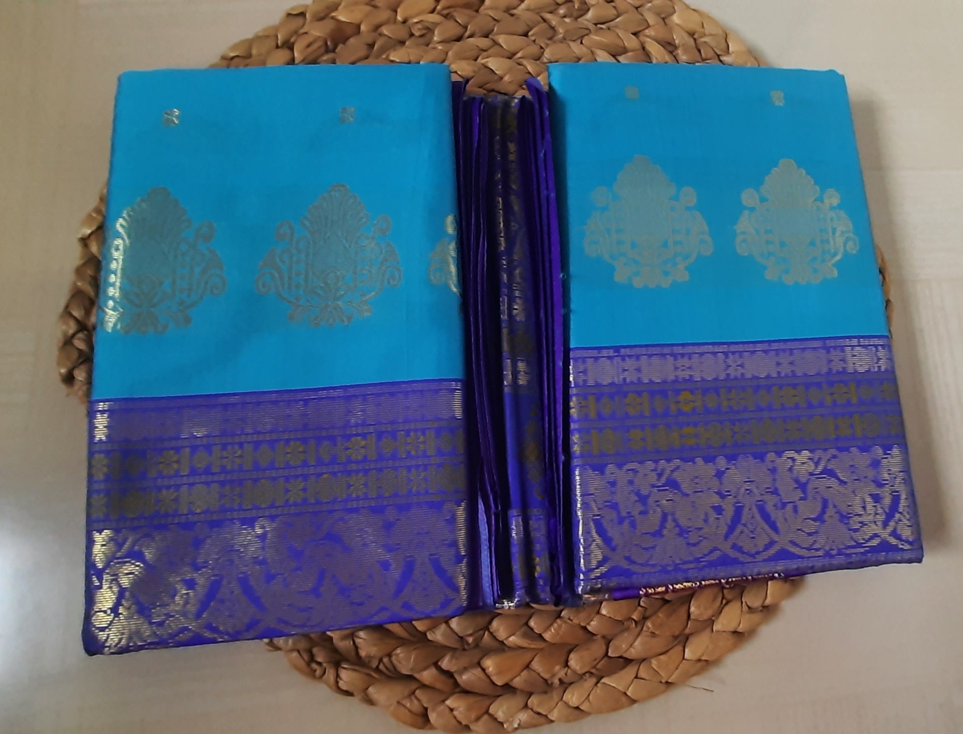 Side profile of Soft Semi Silk Saree with elegant and graceful draping.